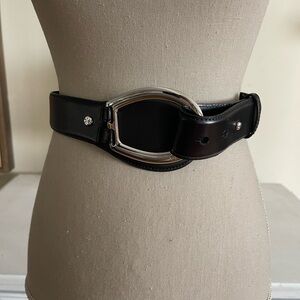 Ralph Lauren Black Leather Equestrian Style Belt
